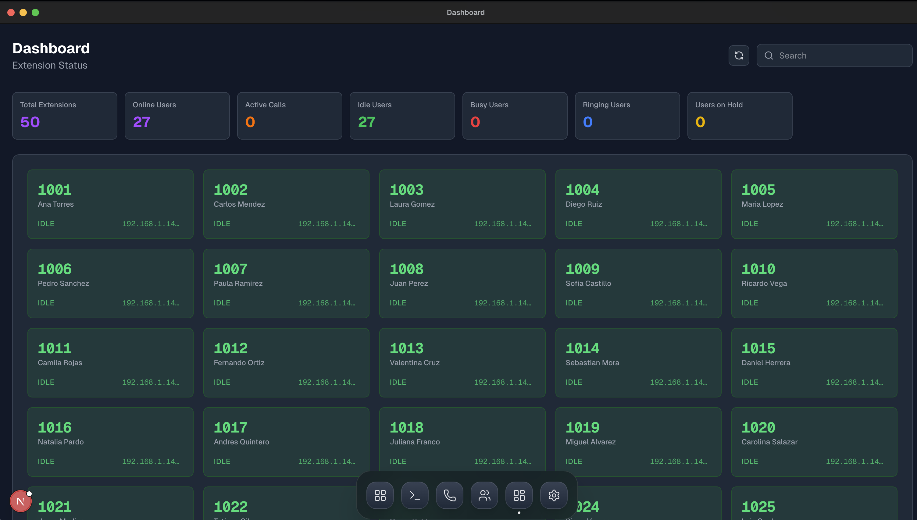 Extension Status Dashboard